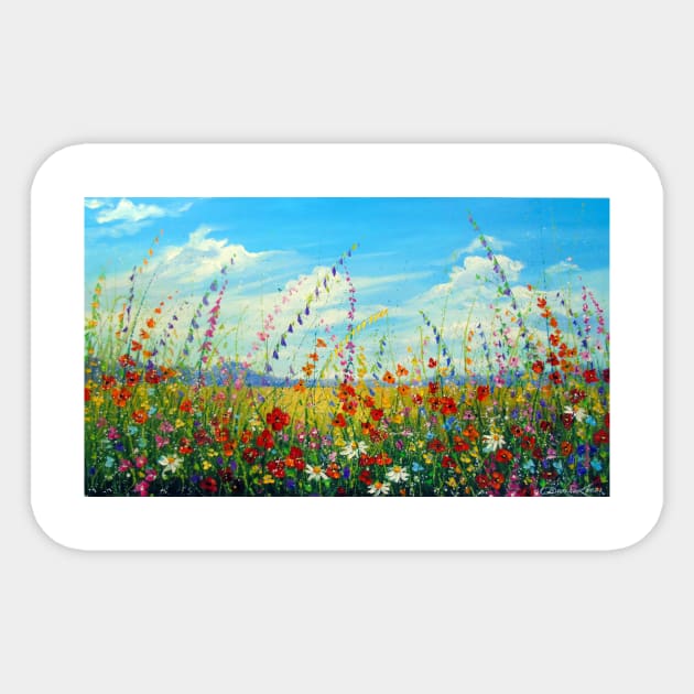 Field of summer flowers Sticker by OLHADARCHUKART